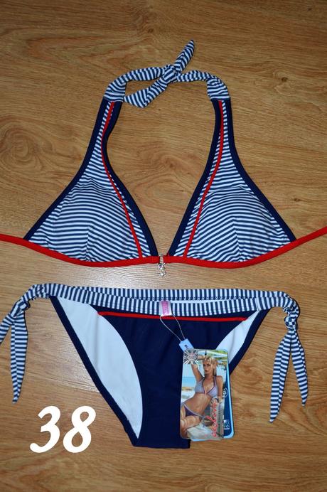 Dámske dvojdielne plavky s fodričkami, 36 - xs