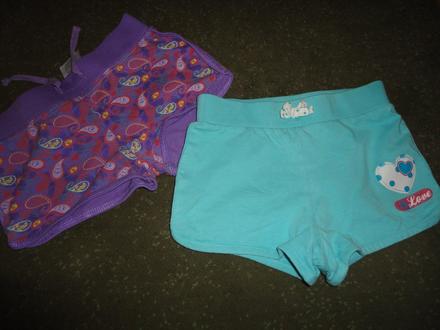 2x kraťasky bavlnené 104+110, 104