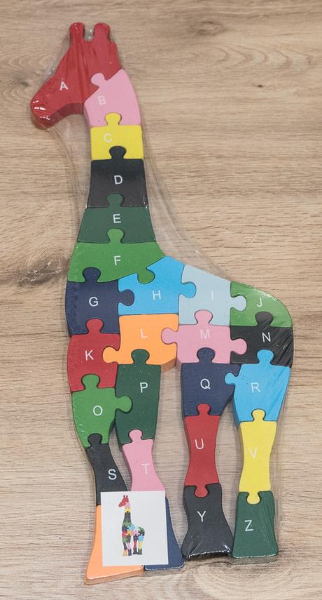 Drevené puzzle žirafa - nové, 