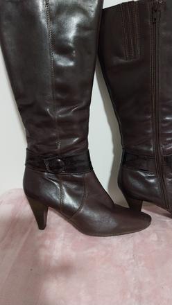 Hnedé čižmy na podpätku, 40