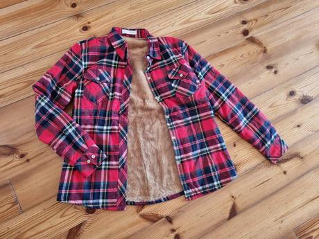 Teplá košeľa podšitá kožušinkou cs, xs