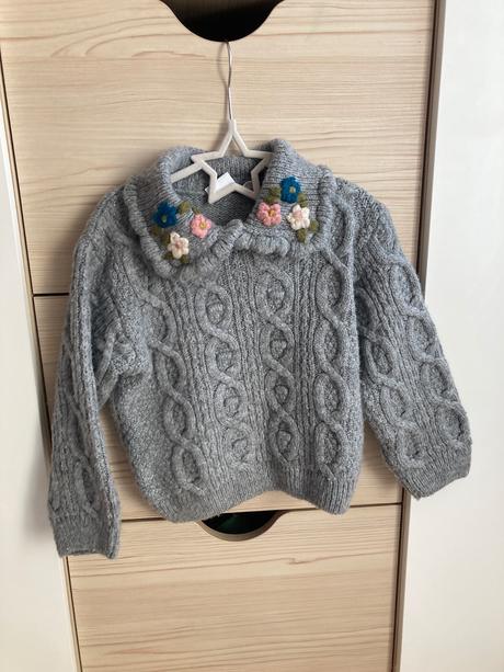 Teplý sveter zara s výšivkou, zara,104