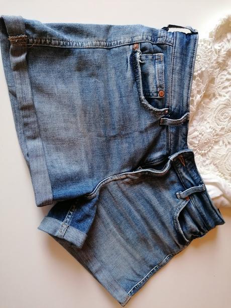 Riflové kraťasy, h&m,l