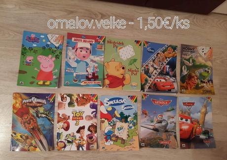 Skolske potreby nove, omalovanky, cena za ks maxim, 