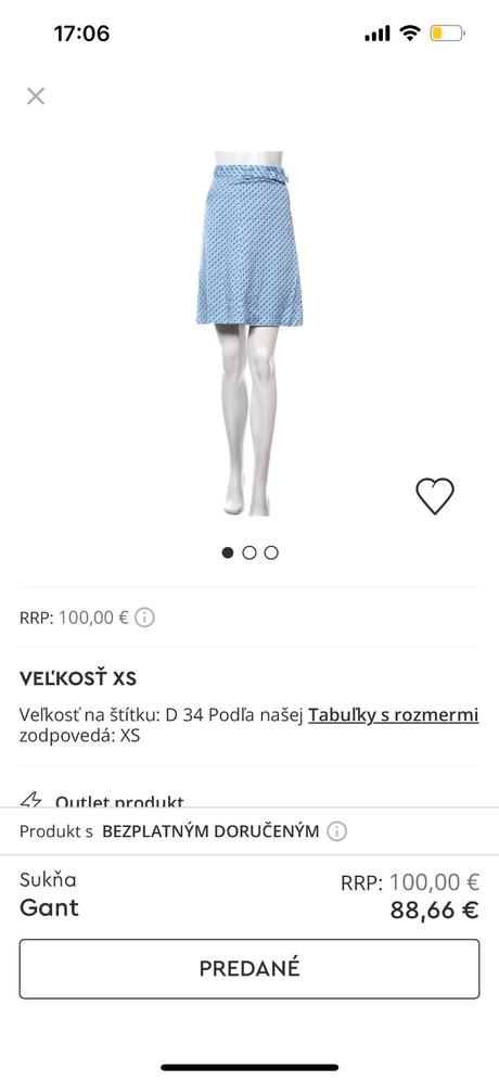 Gant modrá saténová sukňa, gant,34