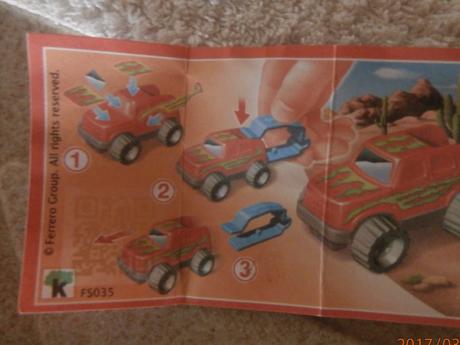 Kinder auto červené fs035,