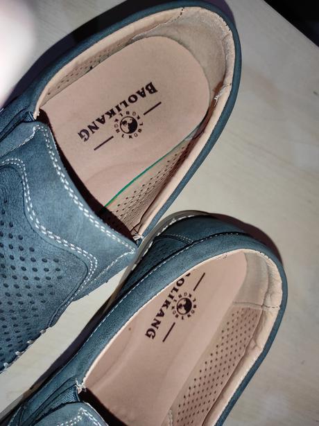 Topánky / mokasíny šedomodré, 41