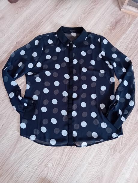 Bodkovaná transparentná blúzka, amisu,m