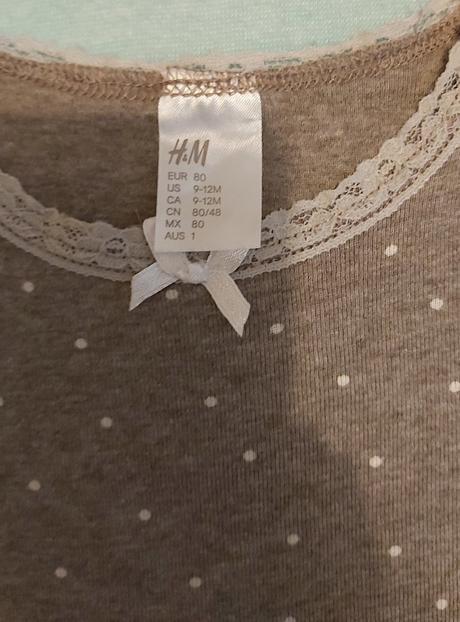Tričko hnedo-sivé h&m 80, h&m,80