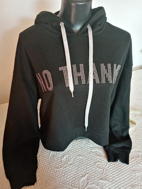 Crop top mikina no thanks, new yorker,l