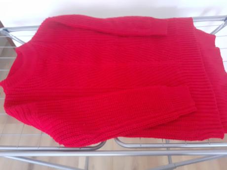 Červený hrubý dámsky sveter, new yorker,xs