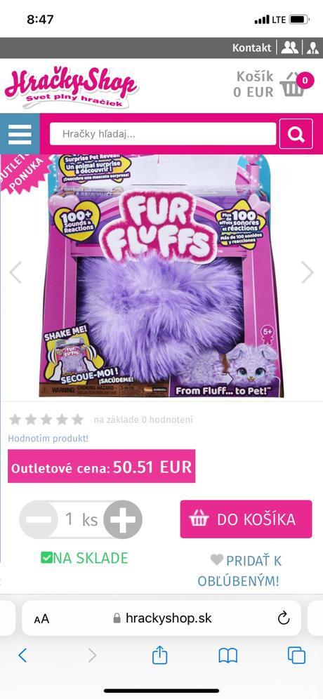 Interaktívny psík fur fluffs aj s postovnym, 