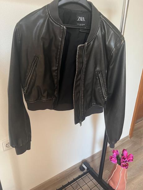 Štýlová zara koženkova bunda, zara,m
