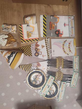 Stavebné stroje párty vyzdoba, 