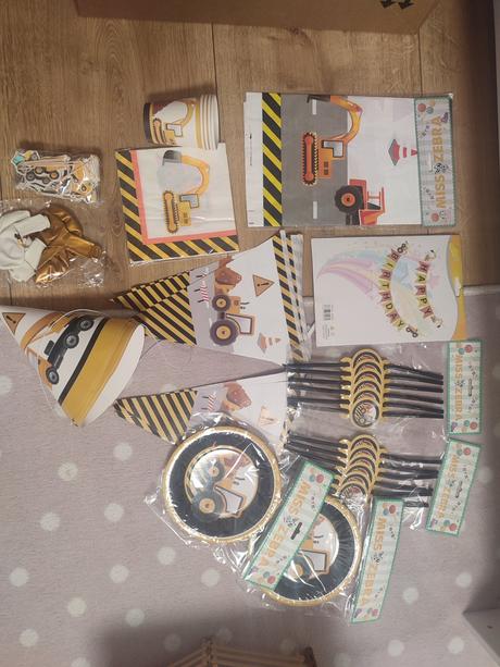 Stavebné stroje párty vyzdoba, 