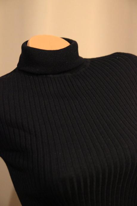 Čierny elastický rolák, xs, xs