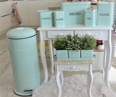 Vintage chlebník mentol farba, 