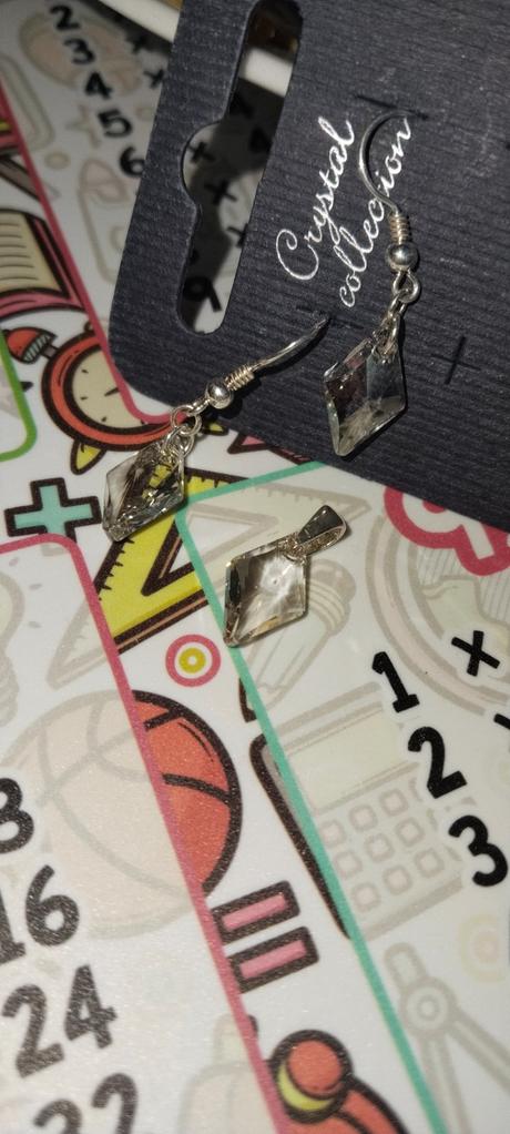 Náušnice s príveskom, nové, nepoužívané, swarovski