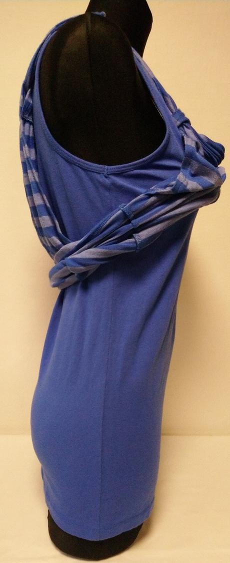 Dámsky dvojitý elastický modrý top, casual wear, m