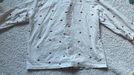 Biele srdiečkové bavlnené pyžamo, h&m, 98/104, h&m,98