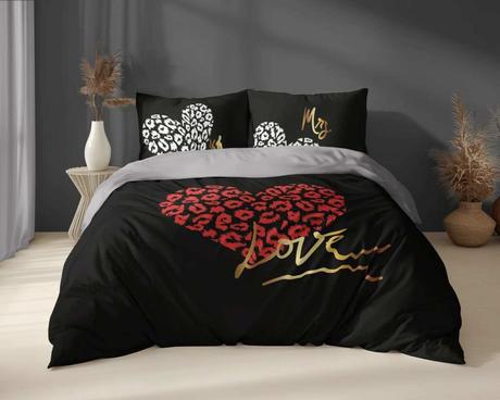 Francúzske obliečky srdce bozky 220/200, 2x70/80,