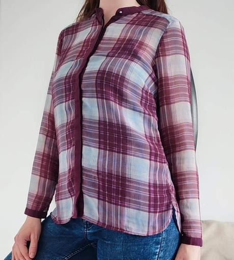 Jemne priehľadná karovaná blúzka h&m, h&m,m