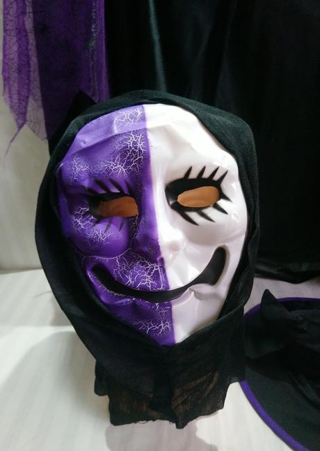 4-dielny kostým bosorka šaty plášť maska klobú s/l, 