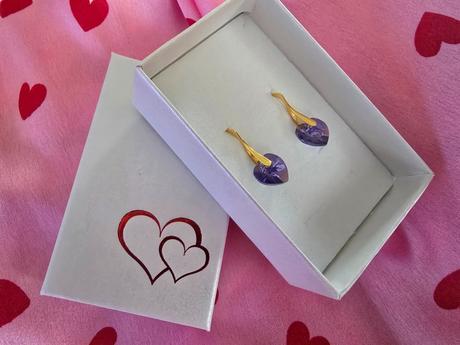 Pozlátené náušnice swarovski elements srdce, swarovski