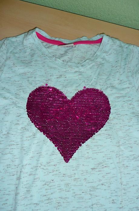 Tričko s pretáčacími flitrami srdce, 134