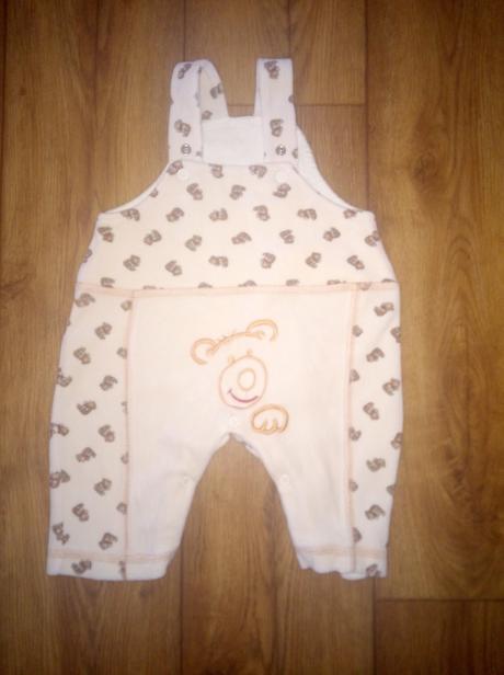 Teplejšie nohavice na trakys mackom 62 nenosené, 62