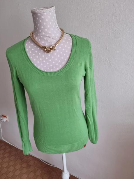 Hráškovozelený svetrík esprit 38, esprit,38