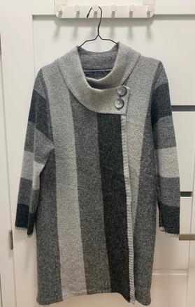 Teplý sivý akrylový kardigán, xl