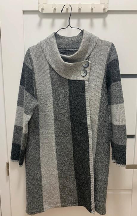 Teplý sivý akrylový kardigán, xl
