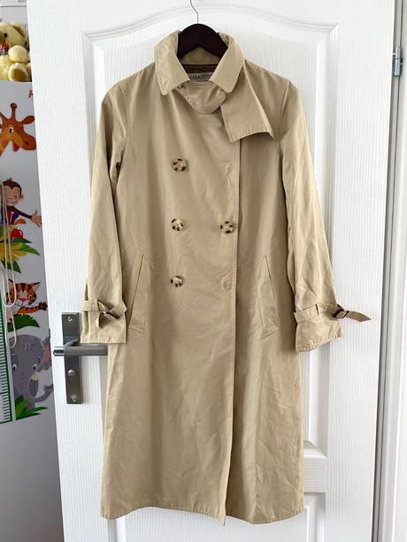 Klasický bavlnený béžový dlhý trenčkot, m