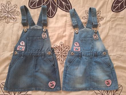 Riflove šaty na traky cena spolu 3-5 r., 98