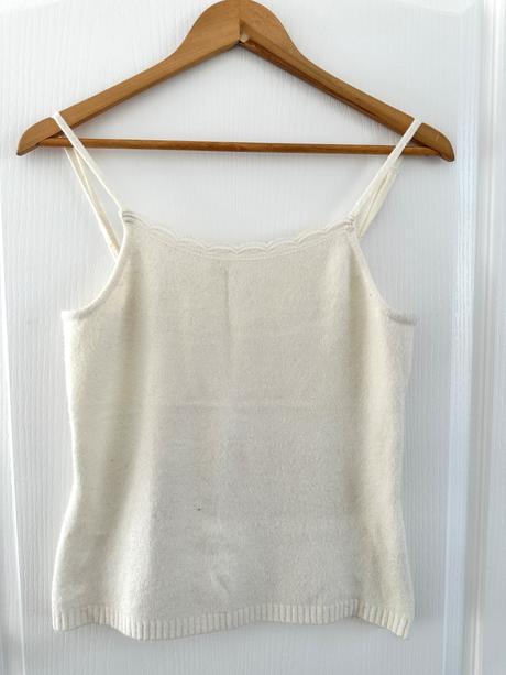 Luxusný top na ramienka vlna a kašmír, m