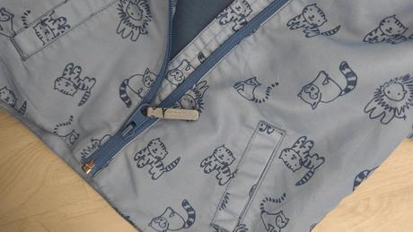 Chlapčenská modrá jarná bunda so zvieratkami, h&m,80