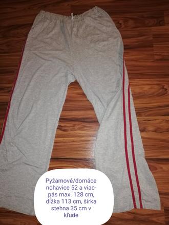 Nohavice- pyžamové, domáce, 52