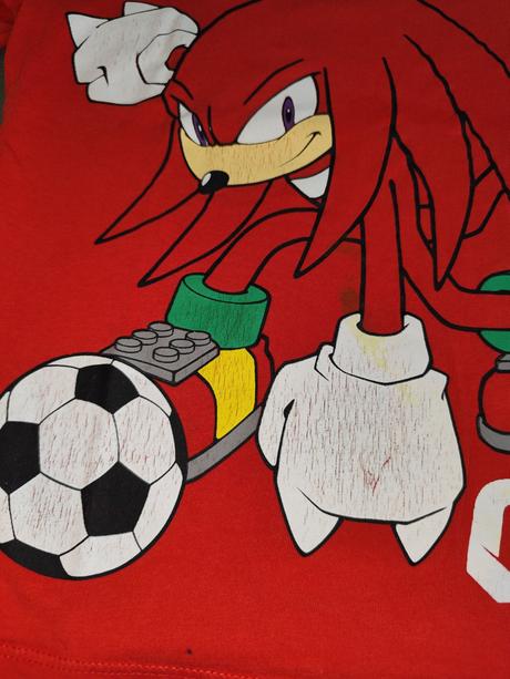 3x tričko ježko sonic + knuckles, h&m,122
