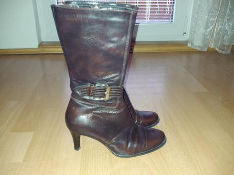 Tmavohnede lytkove cizmy, 36