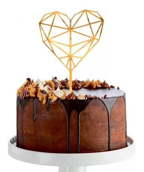 Tortový zápich srdiečko diamantové,