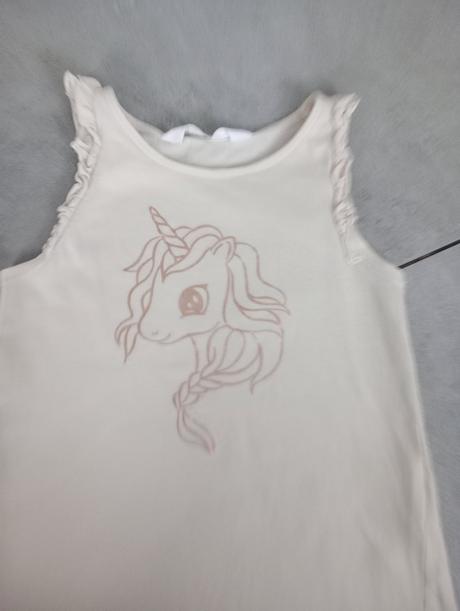 H&m top s jednorožcom 110/116, h&m,110