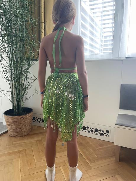 Kostym brusna tanecnica, zeleny,