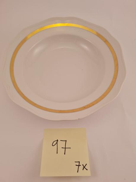 Porcelanove taniere hlboke so zlatym okrajom, 