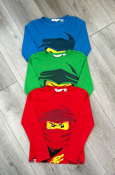 3x ninjago tričko veľ. 122/128, h&m,128