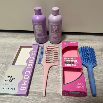 Hair burst šampón, kondicionér, hrebeň a kefa, 