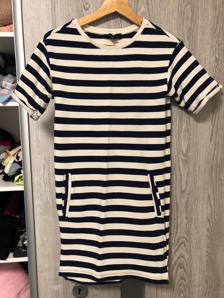 Modro bezove pasikave saty s, primark,s