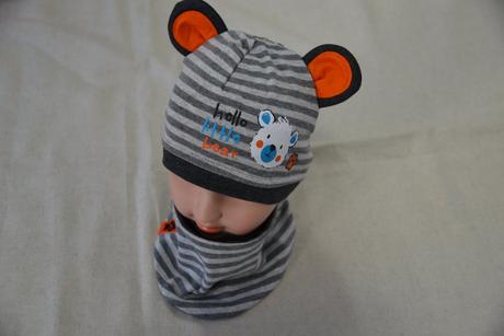 Prechodný komplet - čiapka, šatka ajs 38-017, ajs,56 / 62 / 68