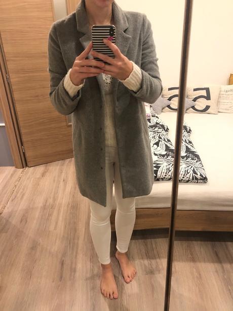 Šedý kabát xs s, primark,xs