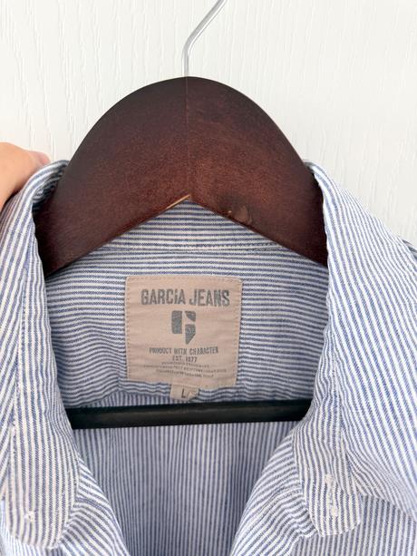 Ľanová košeľa garcia jeans s malými pruhmi, l